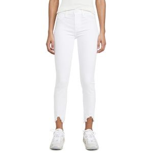 7 For All Mankind Ankle Skinny Wave Hem Clean White 25 NWT $185